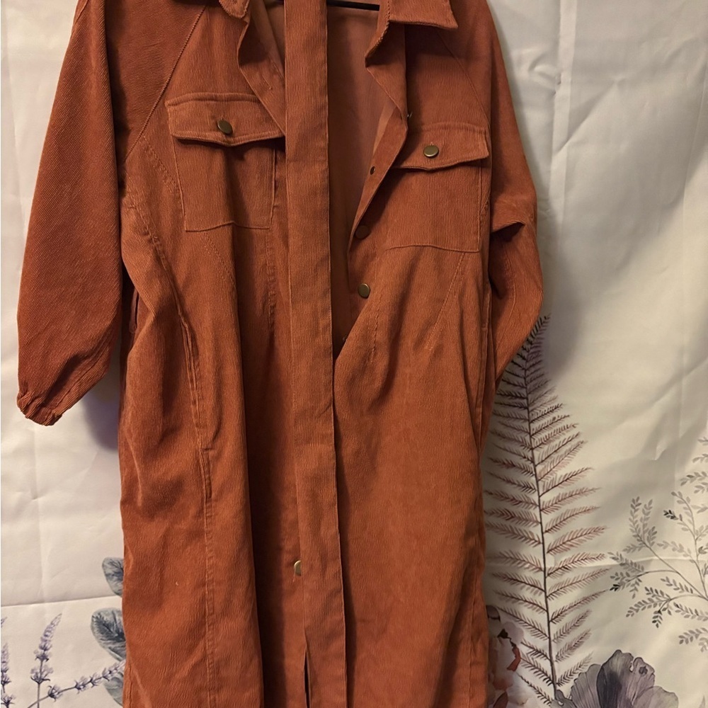 Kori Rust Orange Button-Up Dress